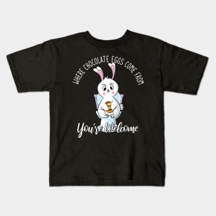 Where Chocolate Eggs Come From Easter Potty Poop Kids T-Shirt